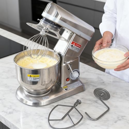 🍰🔧 Chef Stand Mixer – Tilt Head Design, Splash Guard, 3-in-1 Attachments – Perfect for Home Bakers